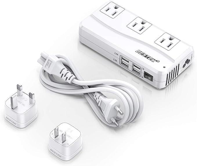 Universal Travel Adapter 220V to 110V Voltage Converter with 6A 4-Port USB Charging